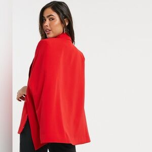 Vibrant Red/Coral Cape Blazer